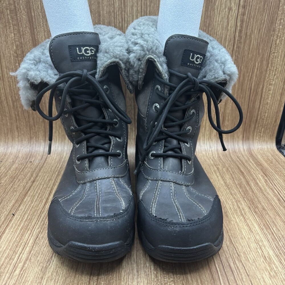 UGG Men Size‎ 8 Gray  Waterproof Fur Vibram Leather Snow Gore-Tex Boots READ - Picture 6 of 10